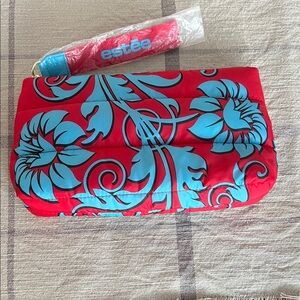 Estée Lauder Red and Blue Floral Clutch